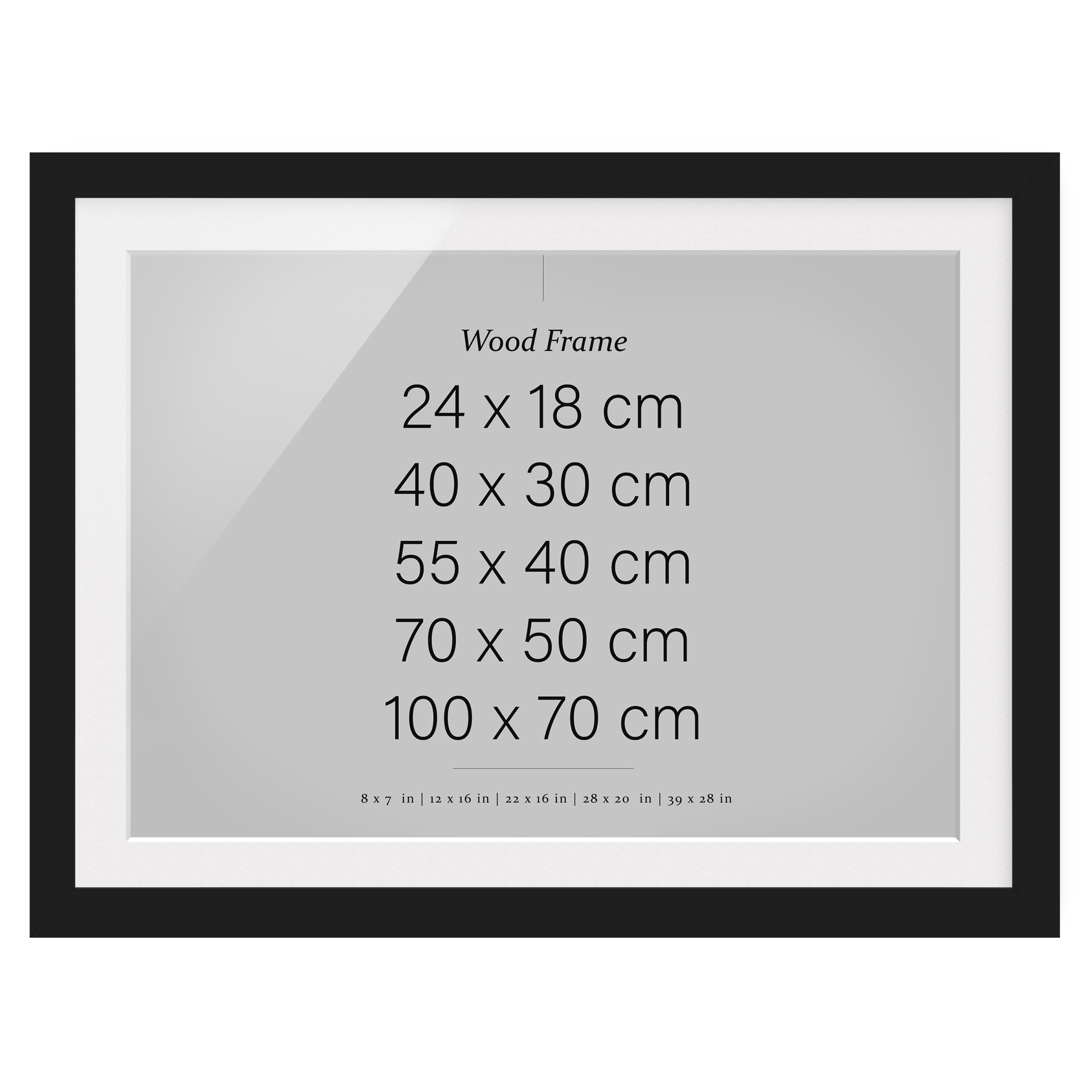 Zubehör Bilderrahmen Schwarz Quer 4:3