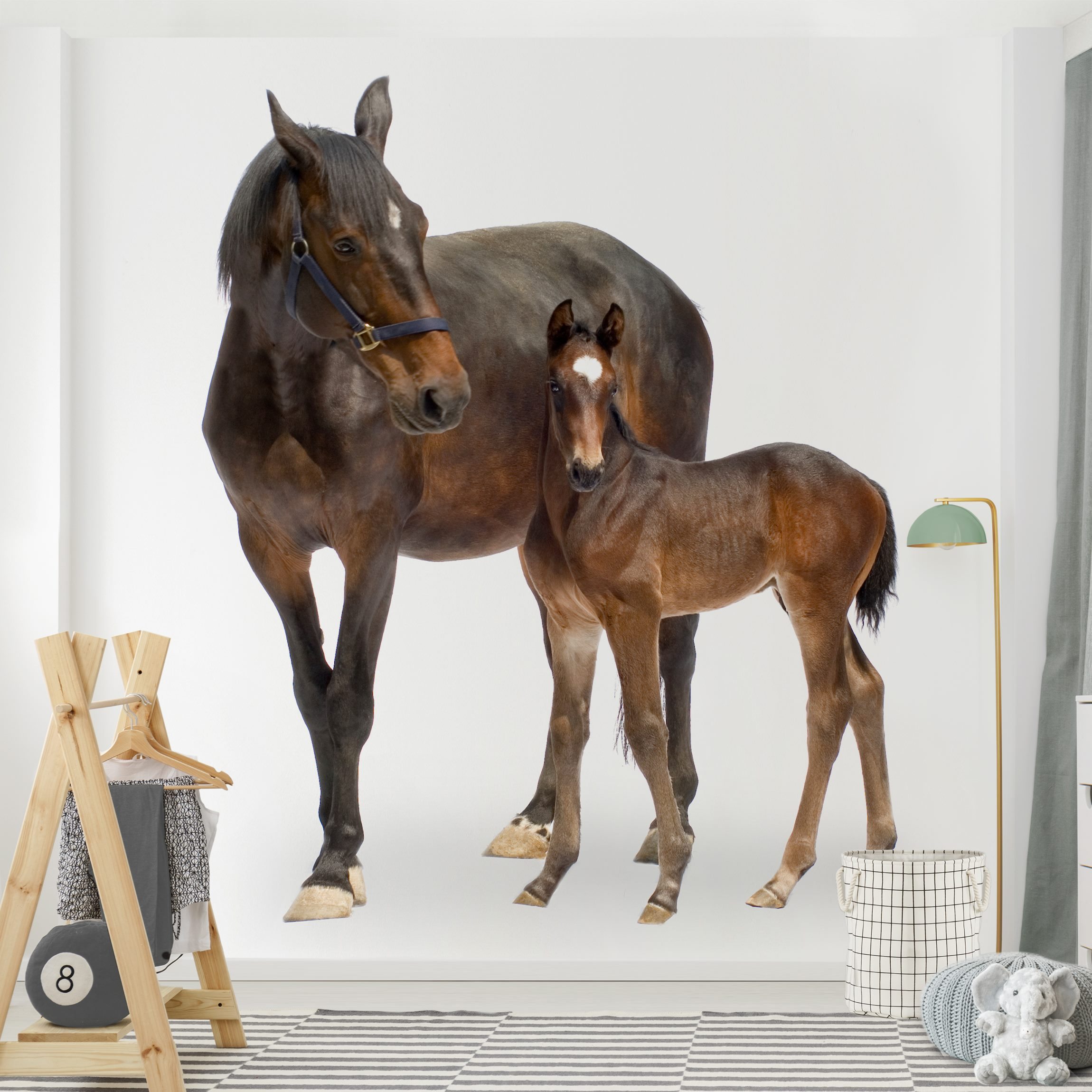 Fototapete Kinderzimmer Trakehnerstute & Fohlen