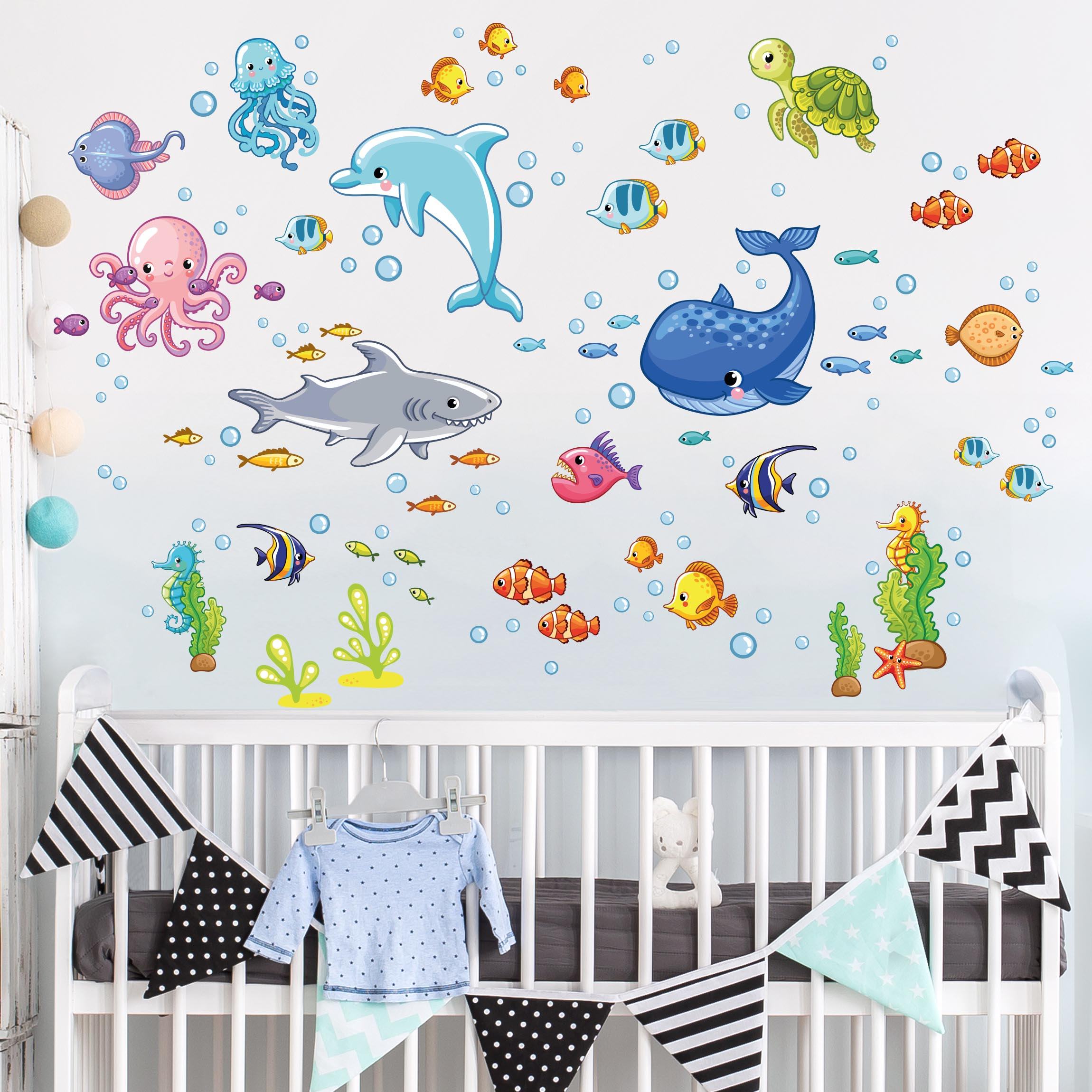 Wandtattoo 132-teilig Unterwasserwelt - Fisch Set