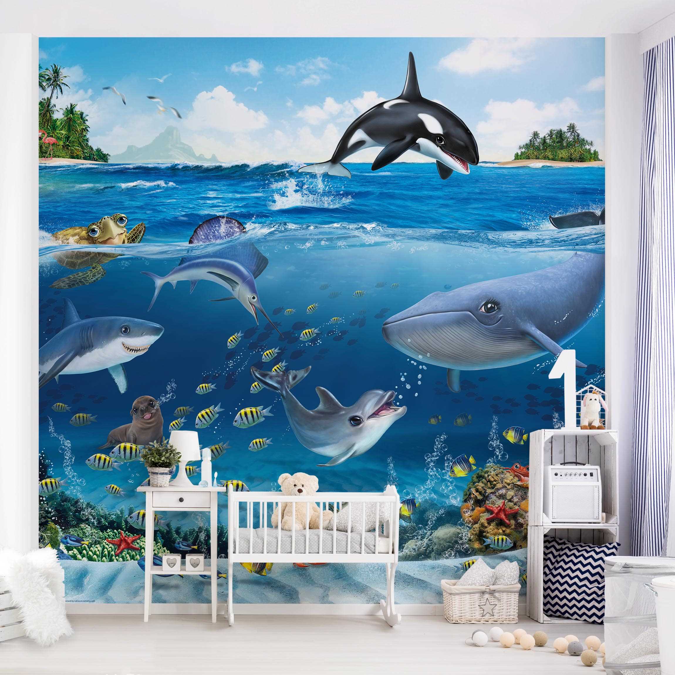Fototapete Animal Club International - Unterwasserwelt mit Tieren