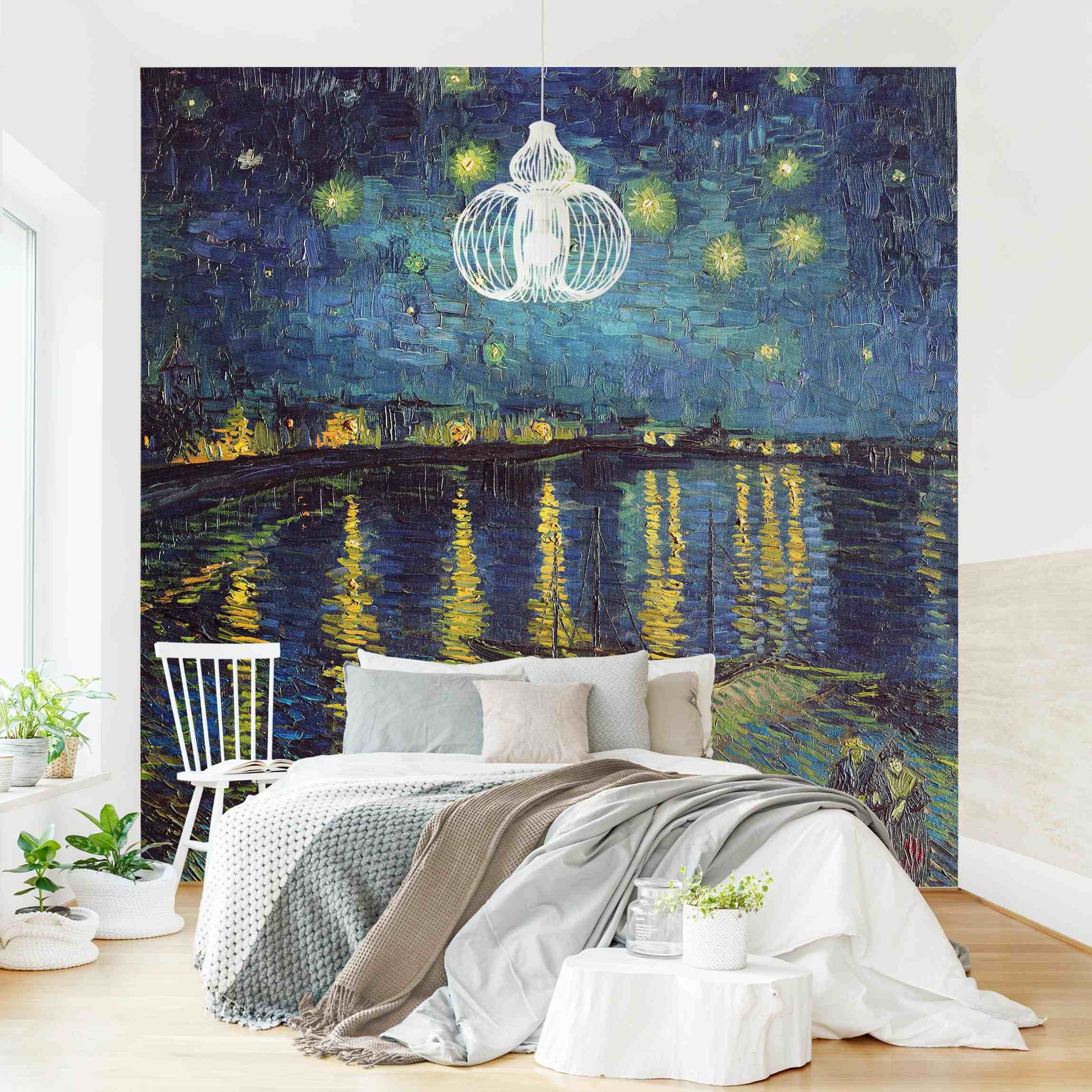 Fototapete Vincent van Gogh - Sternennacht über der Rhône