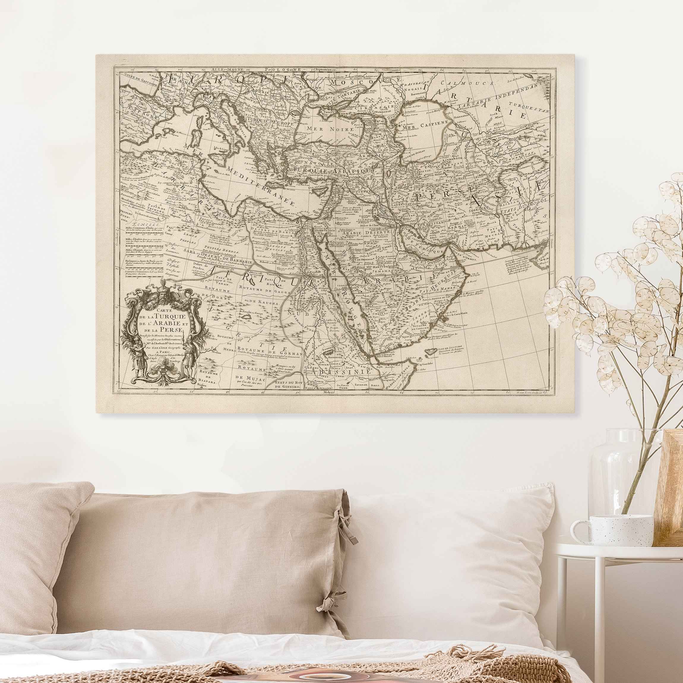 Leinwandbild Vintage Karte Orient