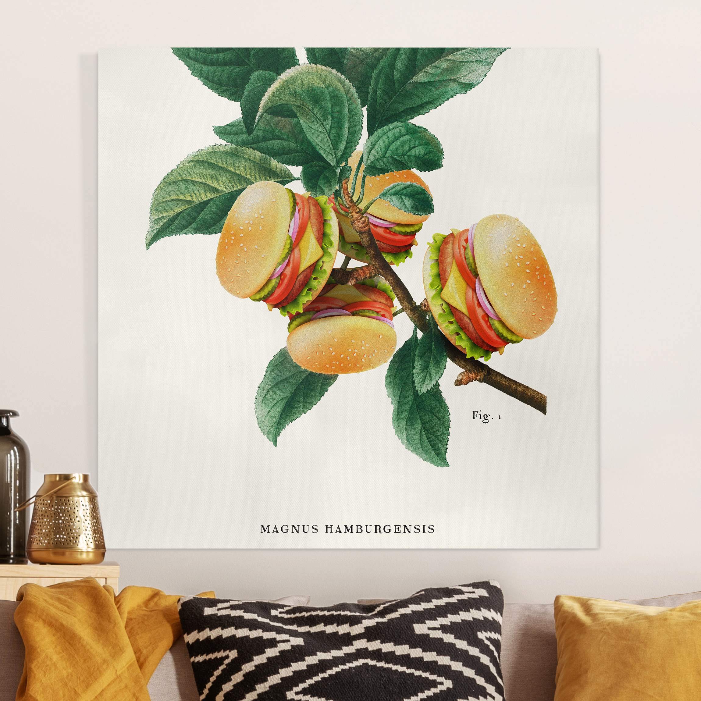 Leinwandbild Vintage Pflanze - Burger