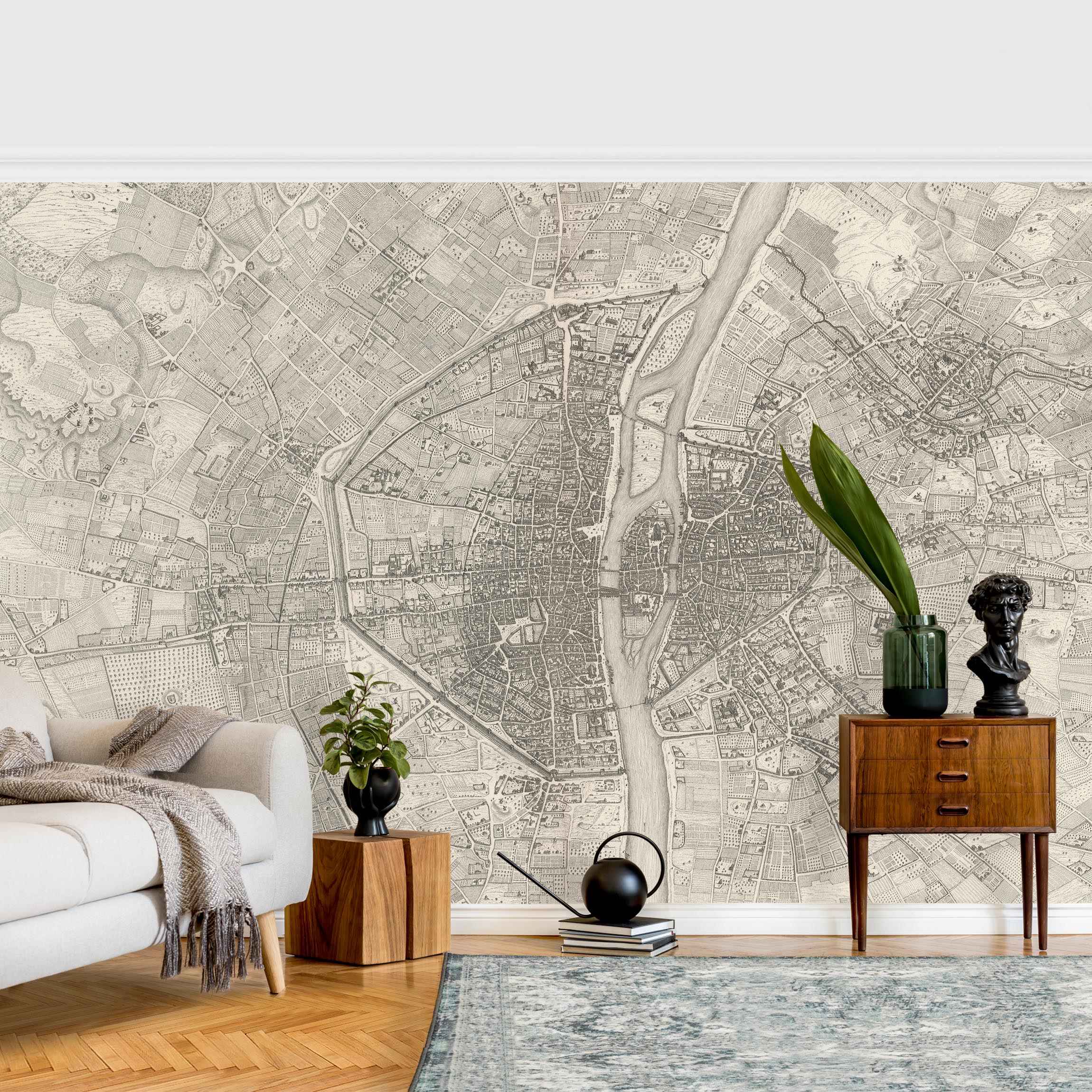 Fototapete Vintage Karte Paris