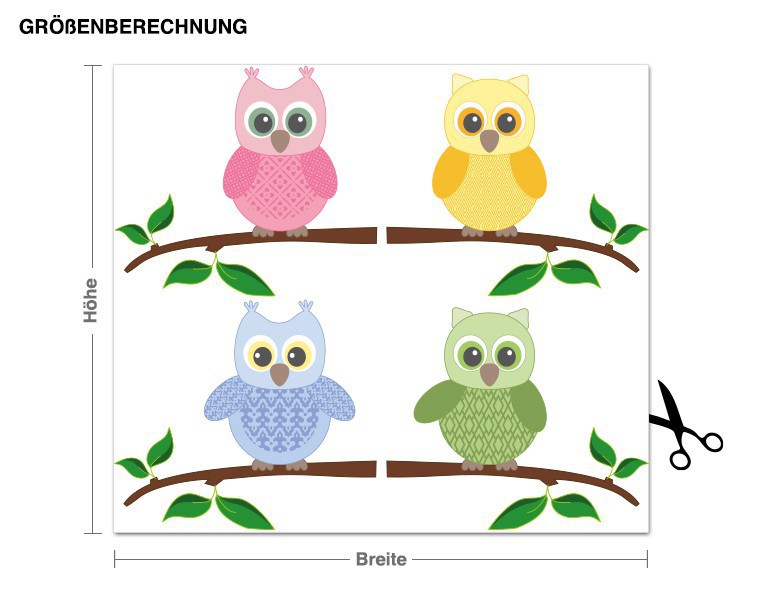 Wandtattoo Kinderzimmer Baby Eulen