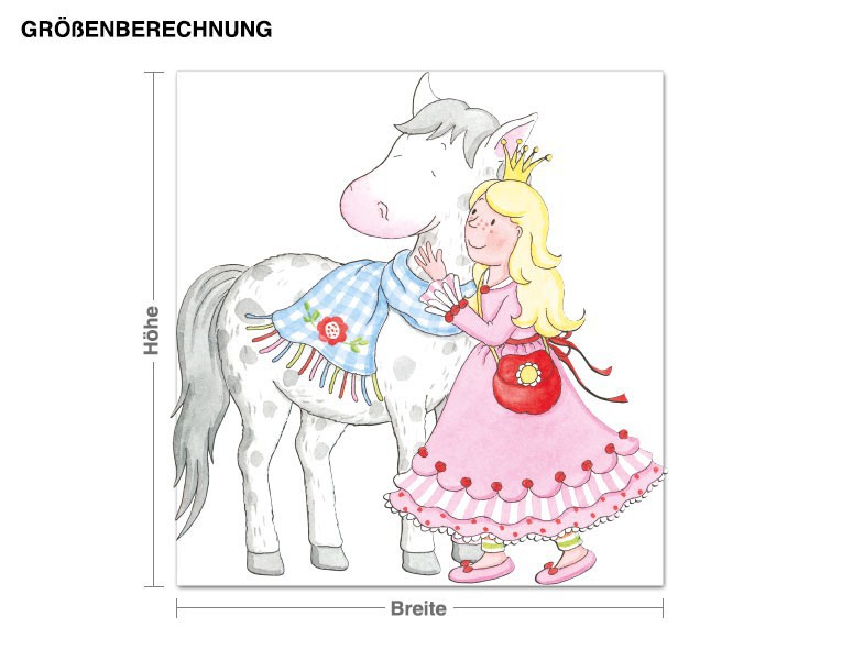 Wandtattoo Steinbeck - Beste Freunde - Prinzessin mit Pferd