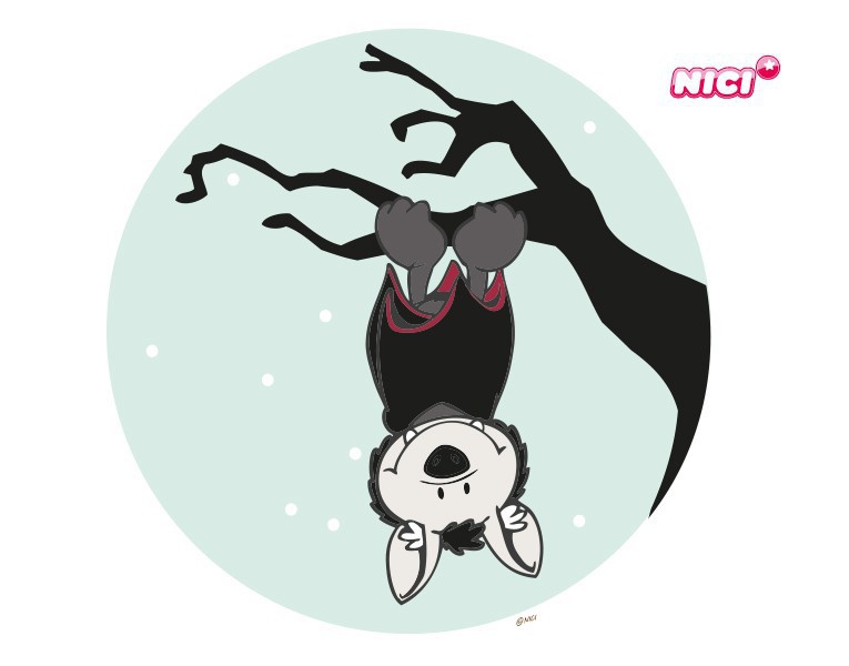 Wandtattoo NICI - Castle Friends Sir Simon - Fledermaus kopfüber