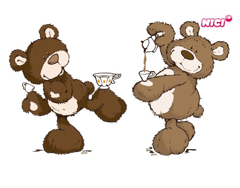 Wandtattoo NICI - Classic Bears - Bär Kaffeeklatsch