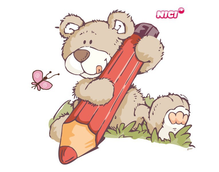Wandtattoo NICI - Classic Bears - Bär mit Malstift