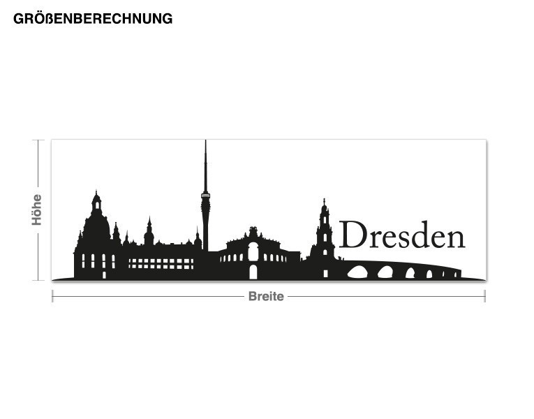 Wandtattoo Dresden Skyline mit Schriftzug