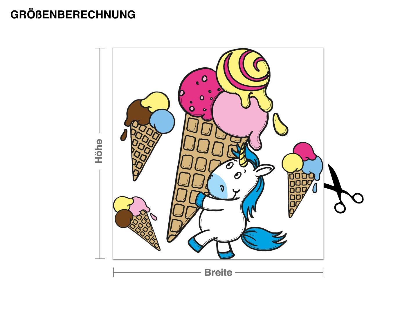 Wandtattoo Steinbeck - Einhorst mit Eis