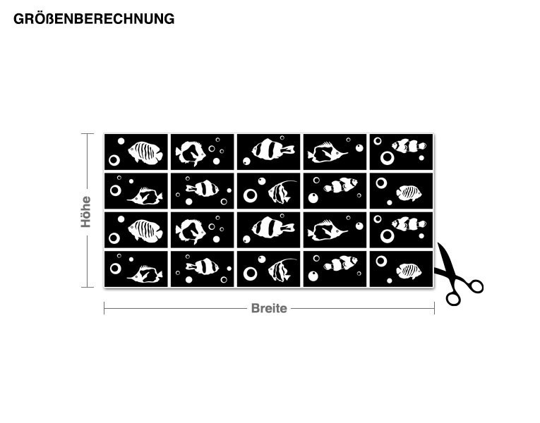 Wandtattoo Fliesen Fische (20 Stück)
