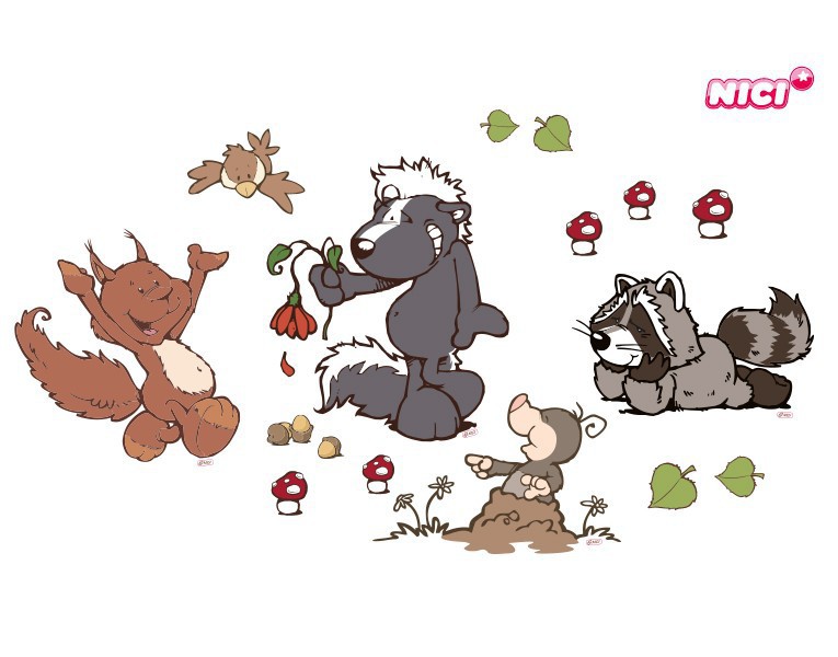 Wandtattoo NICI - Forrest Friends - Freunde haben Spaß