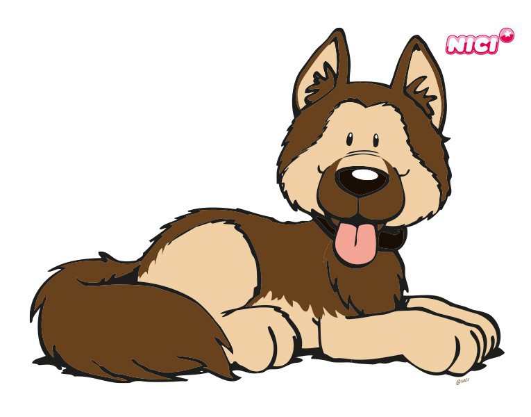 Wandtattoo NICI - German Shepherd Hund -liegender Schäferhund
