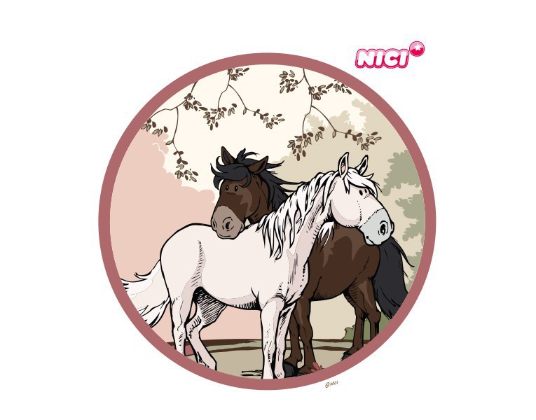 Wandtattoo NICI - Horse Club - zwei Pferde schmusen