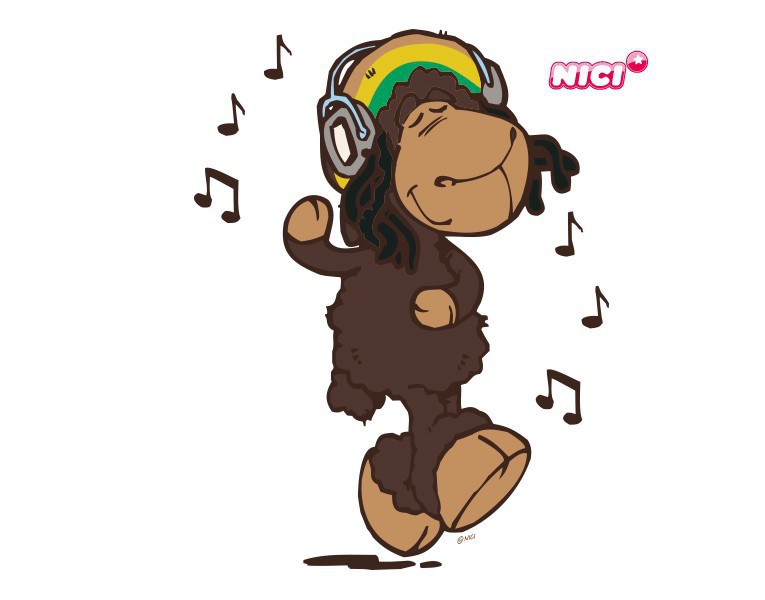 Wandtattoo NICI - Jolly Bob hört Musik