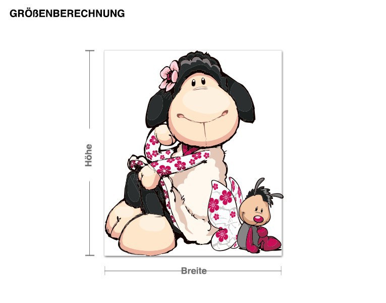 Wandtattoo NICI - Jolly Lynn mit Schmetterling hocken zusammen