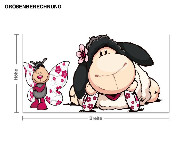 Wandtattoo NICI - Jolly Lynn mit Schmetterling liegen herum