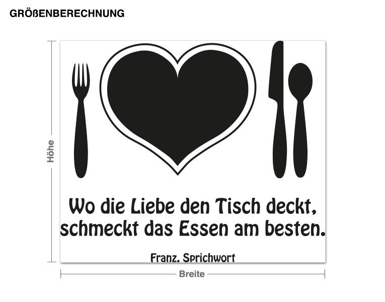 Wandtattoo Liebe deckt den Tisch