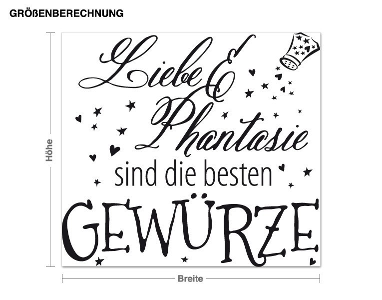 Wandtattoo Gewürz Liebe & Kräuter Phantasie