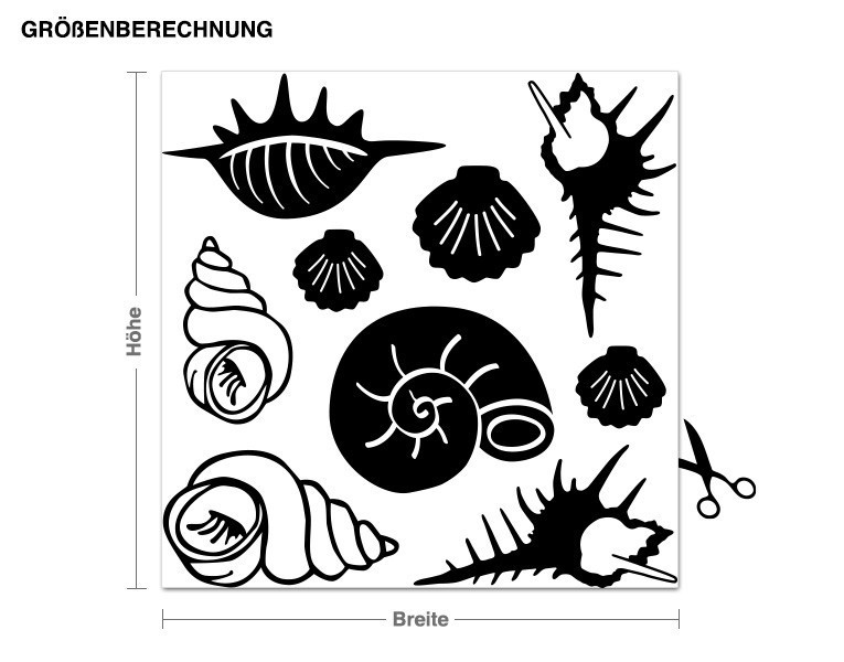 Wandtattoo Badezimmer Muschel-Set