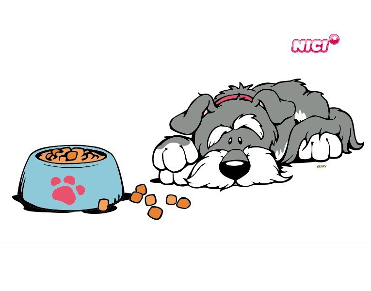 Wandtattoo Kinderzimmer NICI - Schnauzer mit Fressnapf