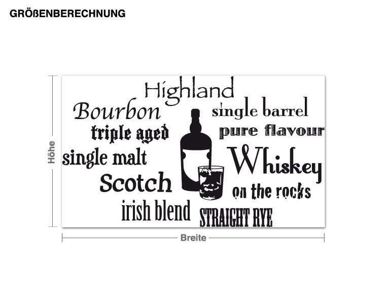 Wandtattoo Whiskey Variationen