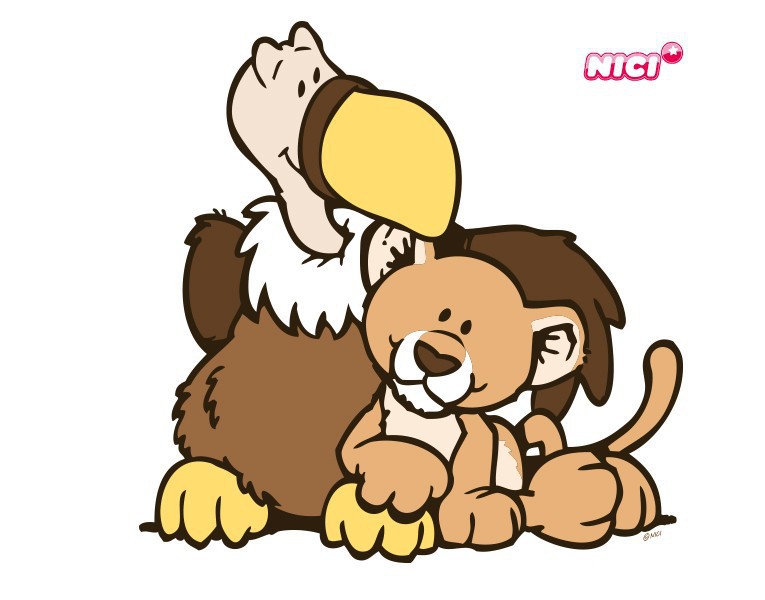 Wandtattoo NICI - Wild Friends - Babylöwe und Geier