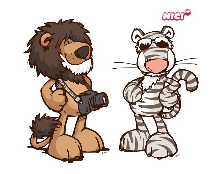 Wandtattoo NICI - Wild Friends - Löwe und Zebra
