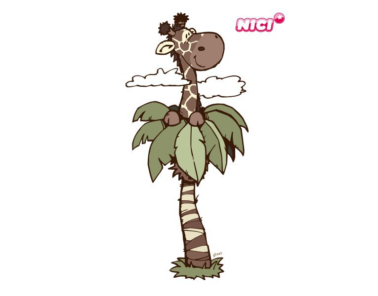 Wandtattoo NICI - Wild Friends - Giraffe auf dem Baum