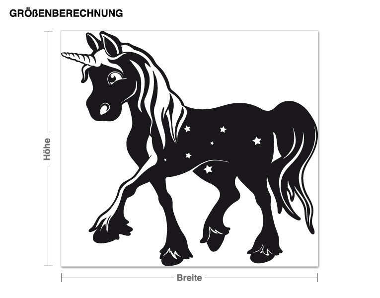 Wandtattoo Zauberhaftes Einhorn Illustration