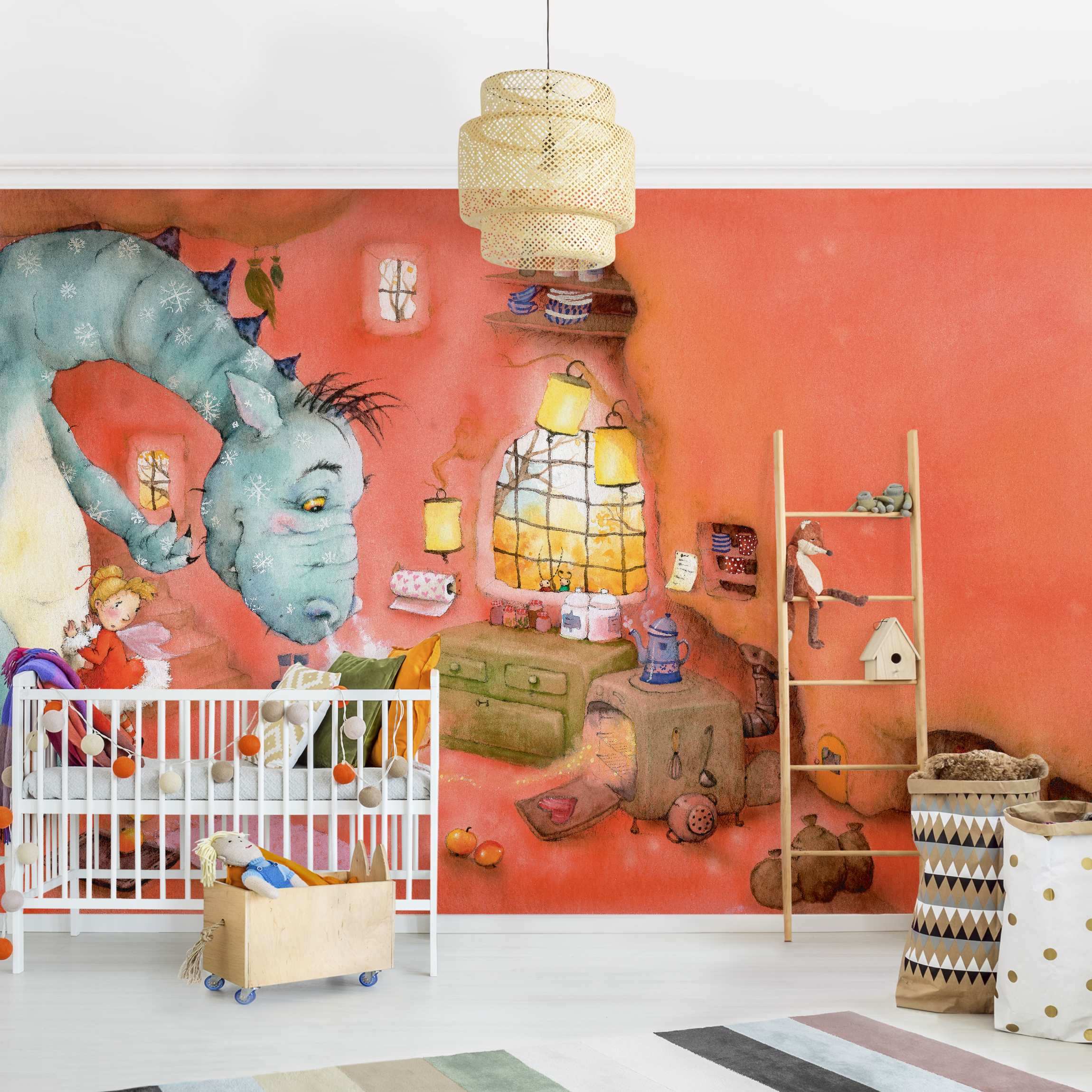 Fototapete Kinderzimmer Wassili Waschbär - Mmh, Bratäpfel
