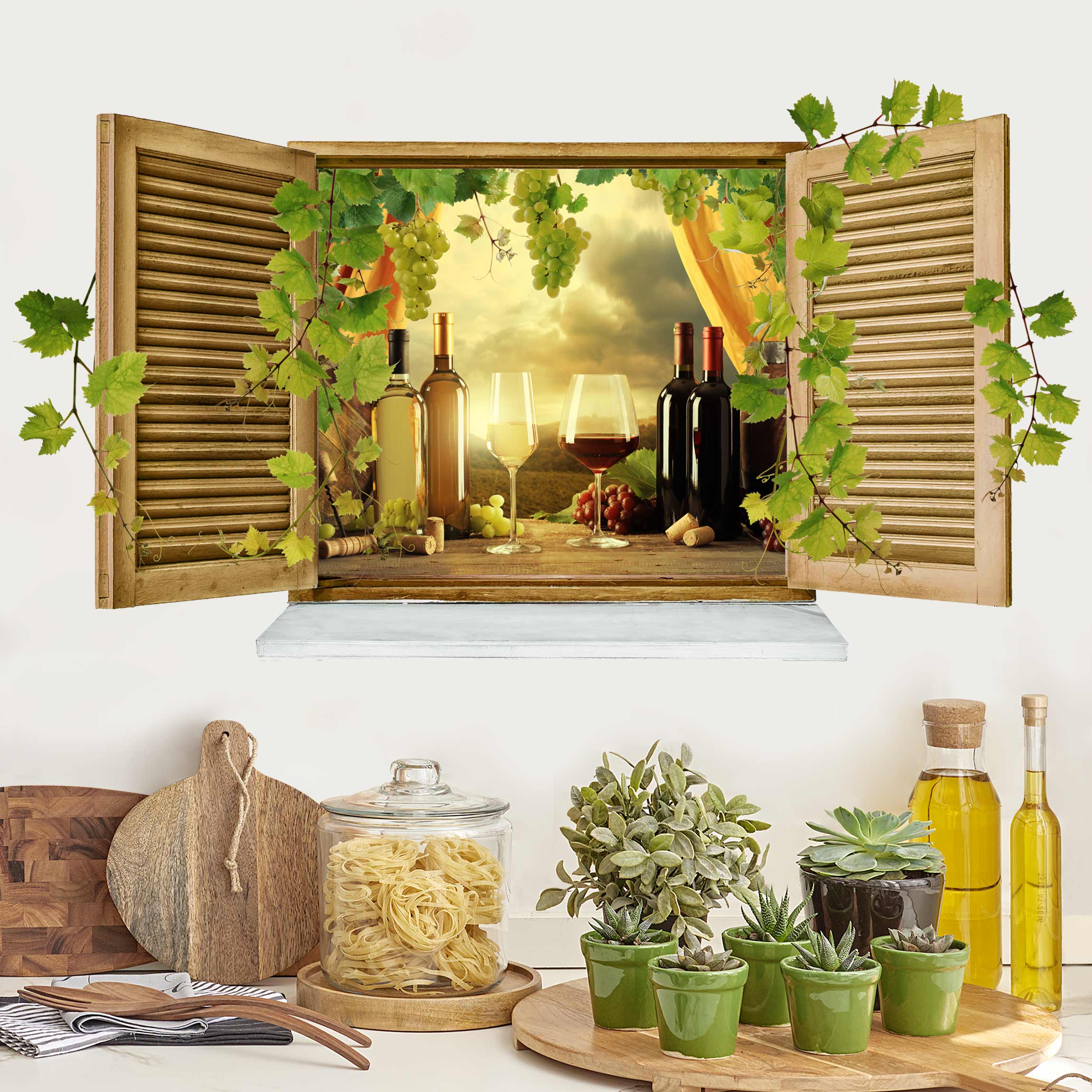 Wandtattoo Wein Stillleben