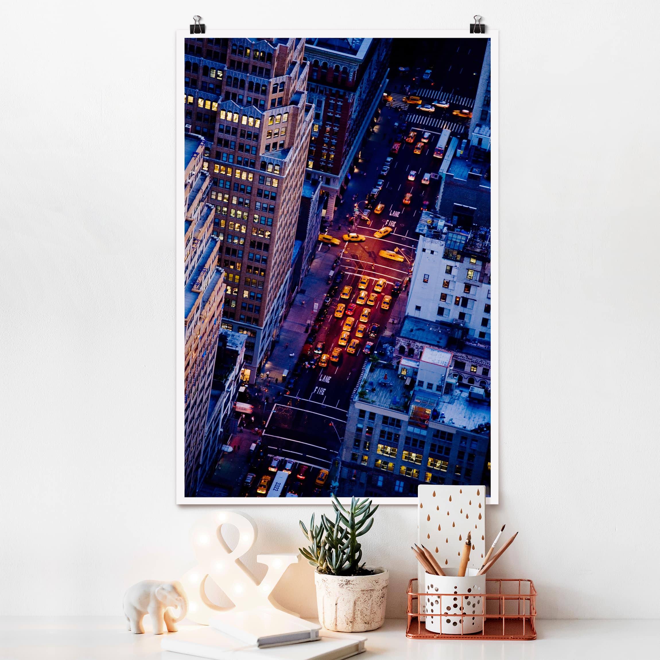 Poster - Hochformat Manhattans Taxilichter