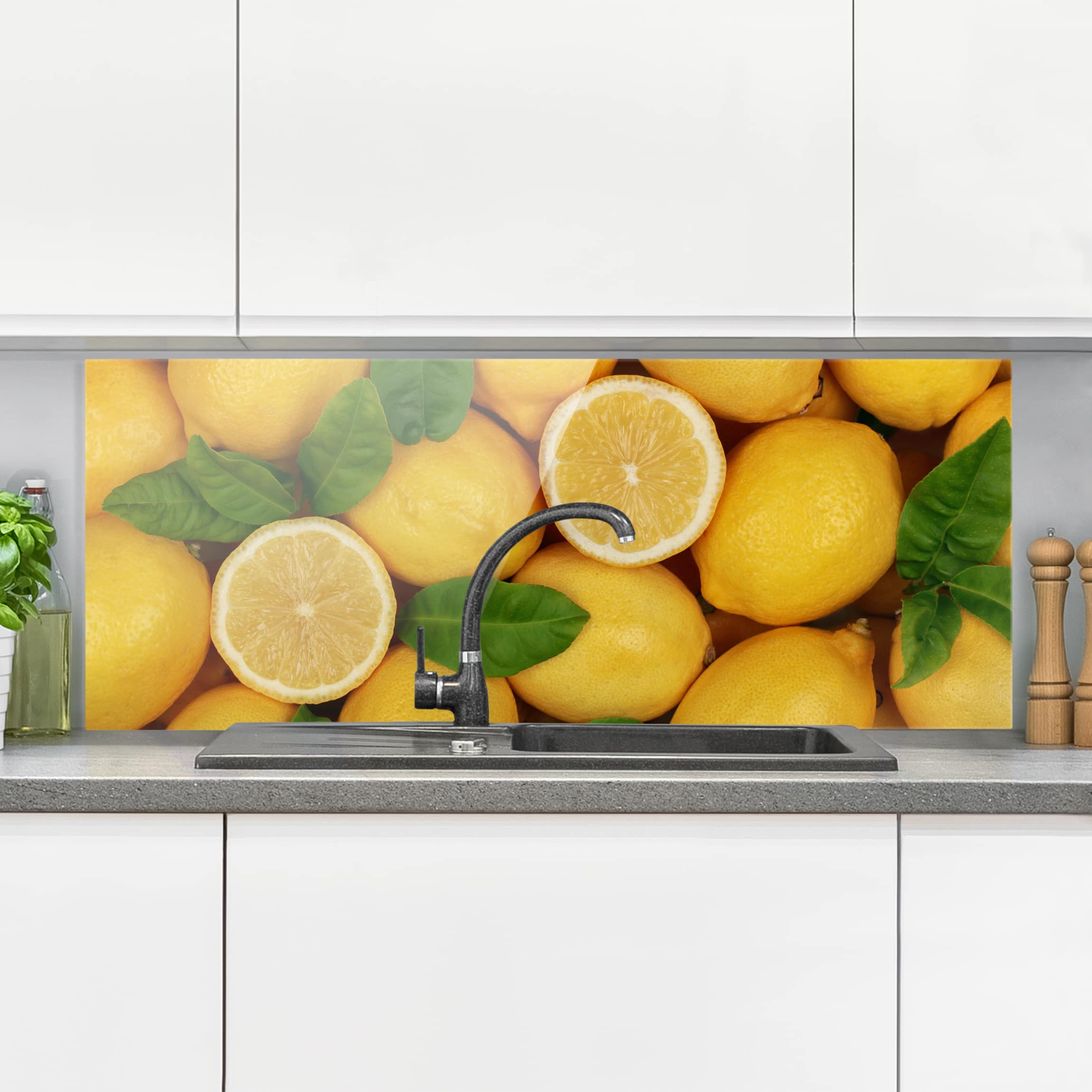 Glas Spritzschutz Saftige Zitronen