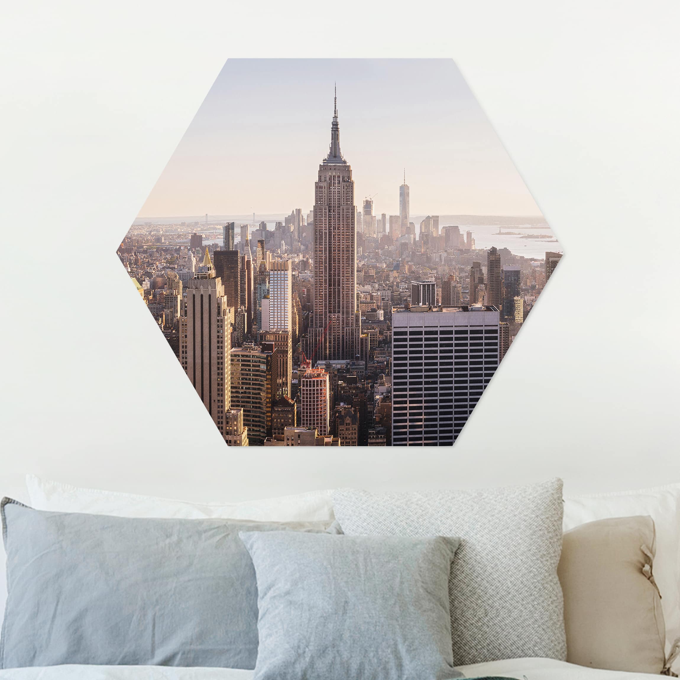 Hexagon-Alu-Dibond Bild Blick vom Top of the Rock