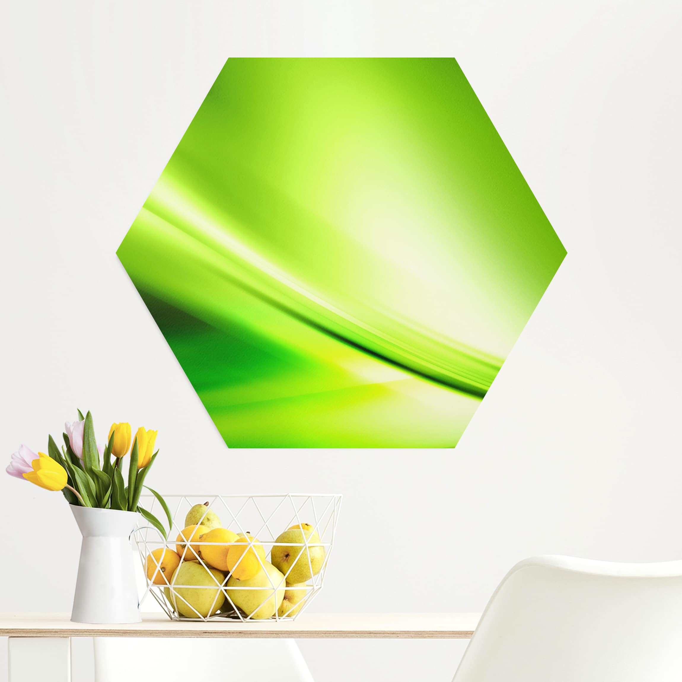 Hexagon-Alu-Dibond Bild Green Valley