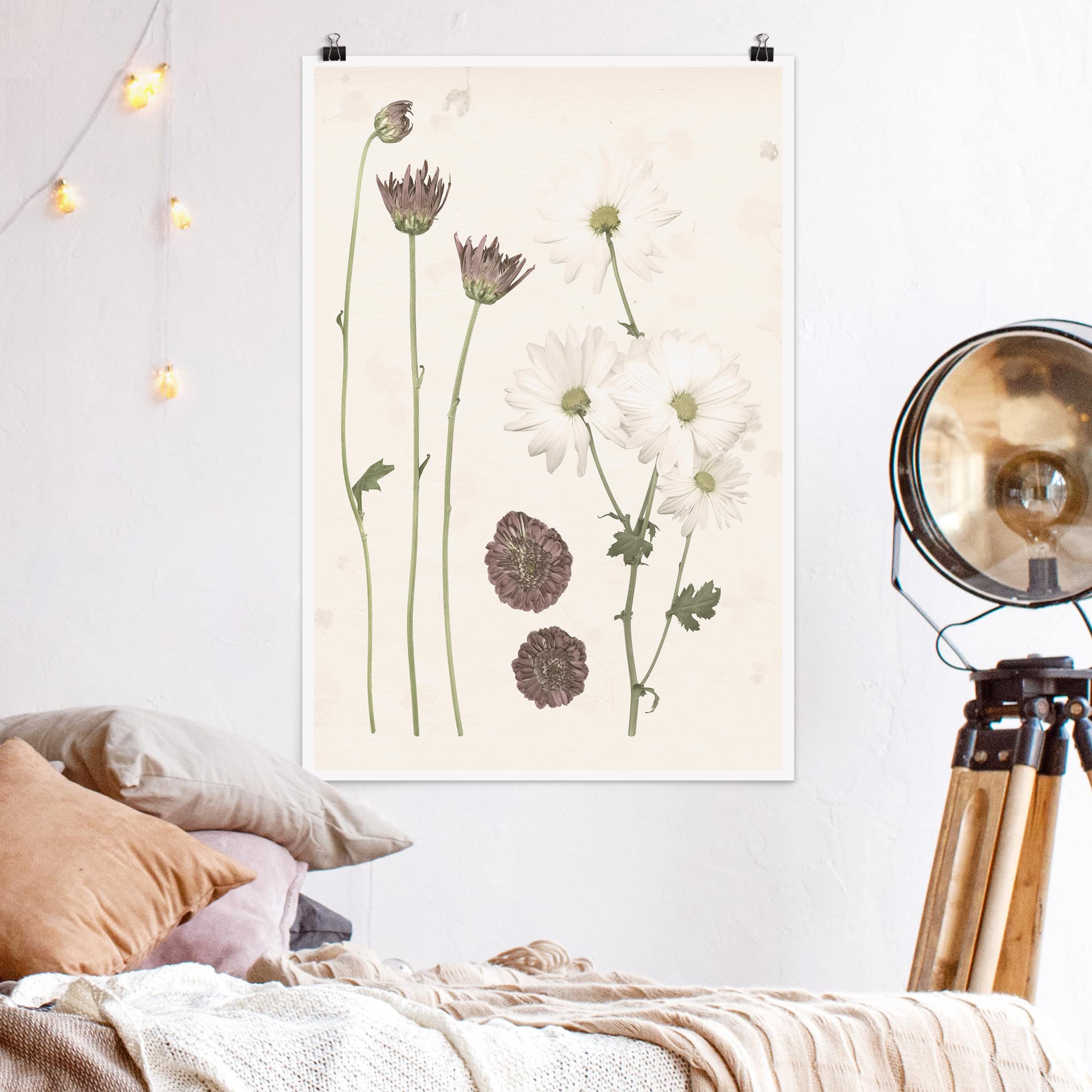 Poster - Hochformat Herbarium in rosa IV