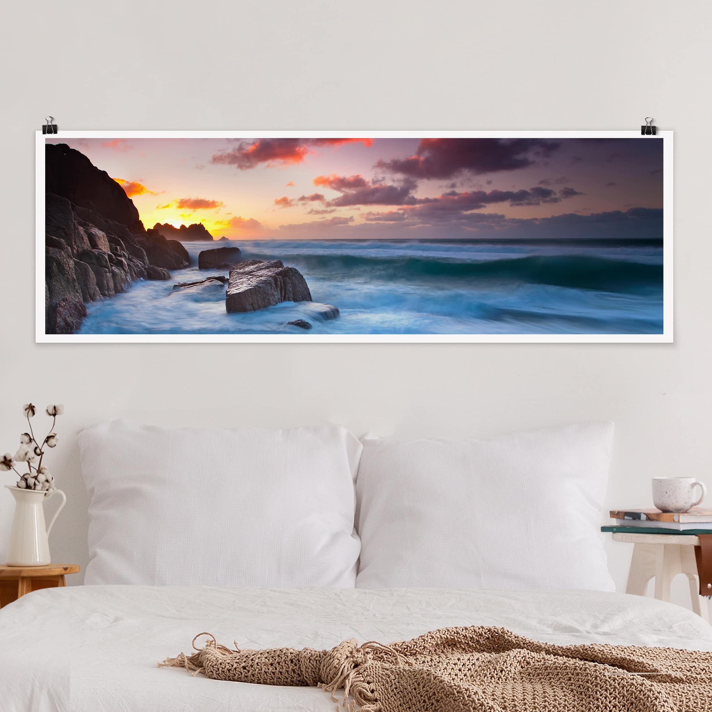 Panorama Poster Am Meer in Cornwall