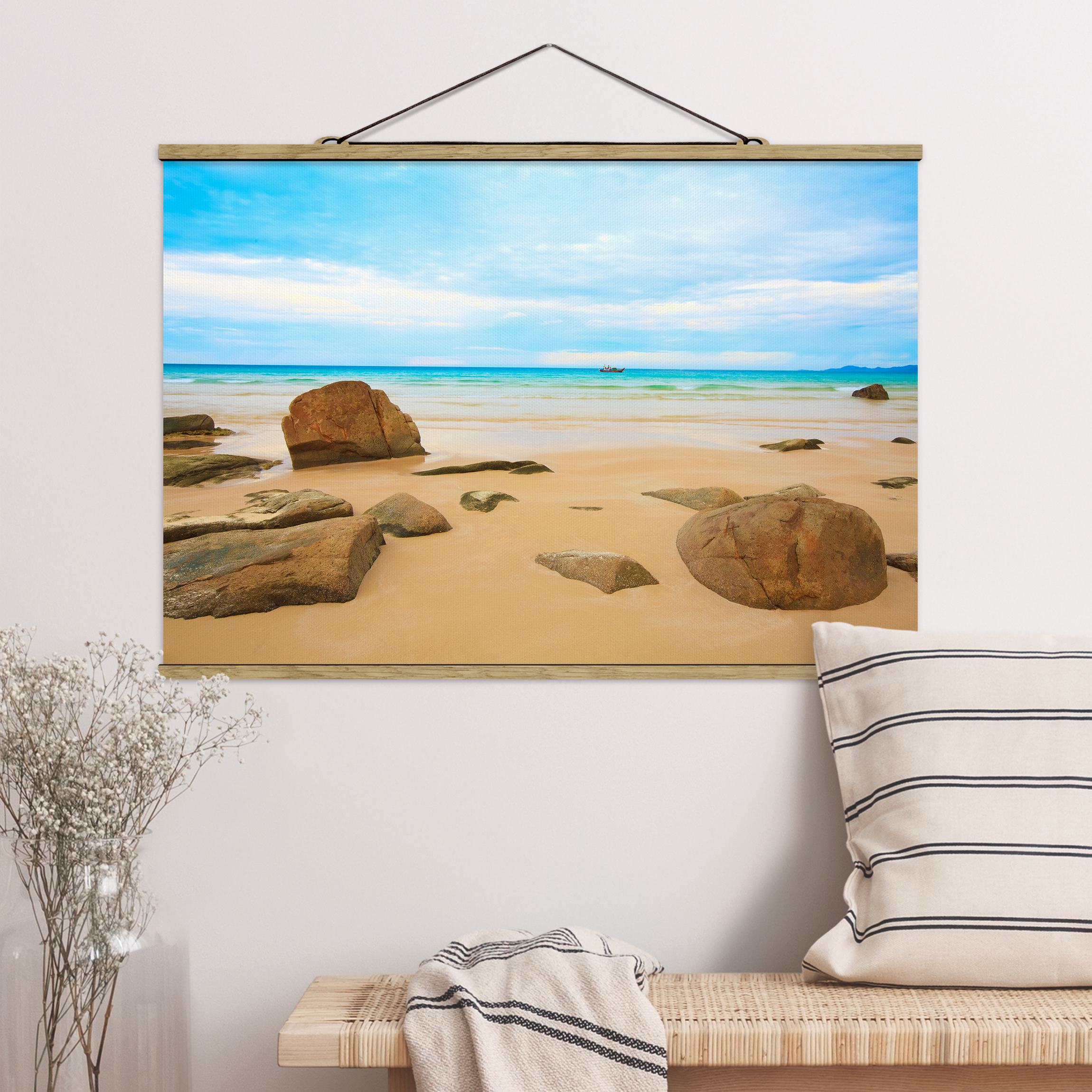 Stoffbild - Querformat Rocky Beach