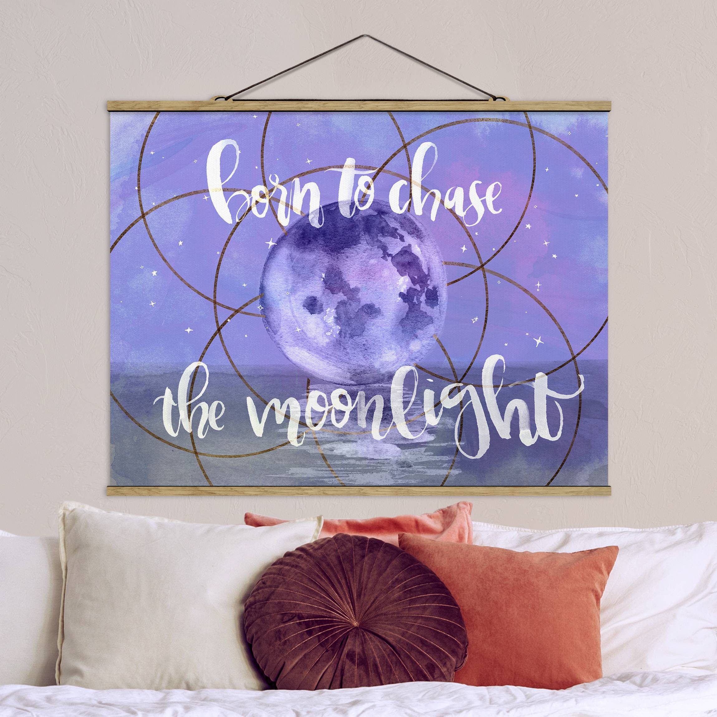 Stoffbild - Querformat Mond-Kind - Moonlight