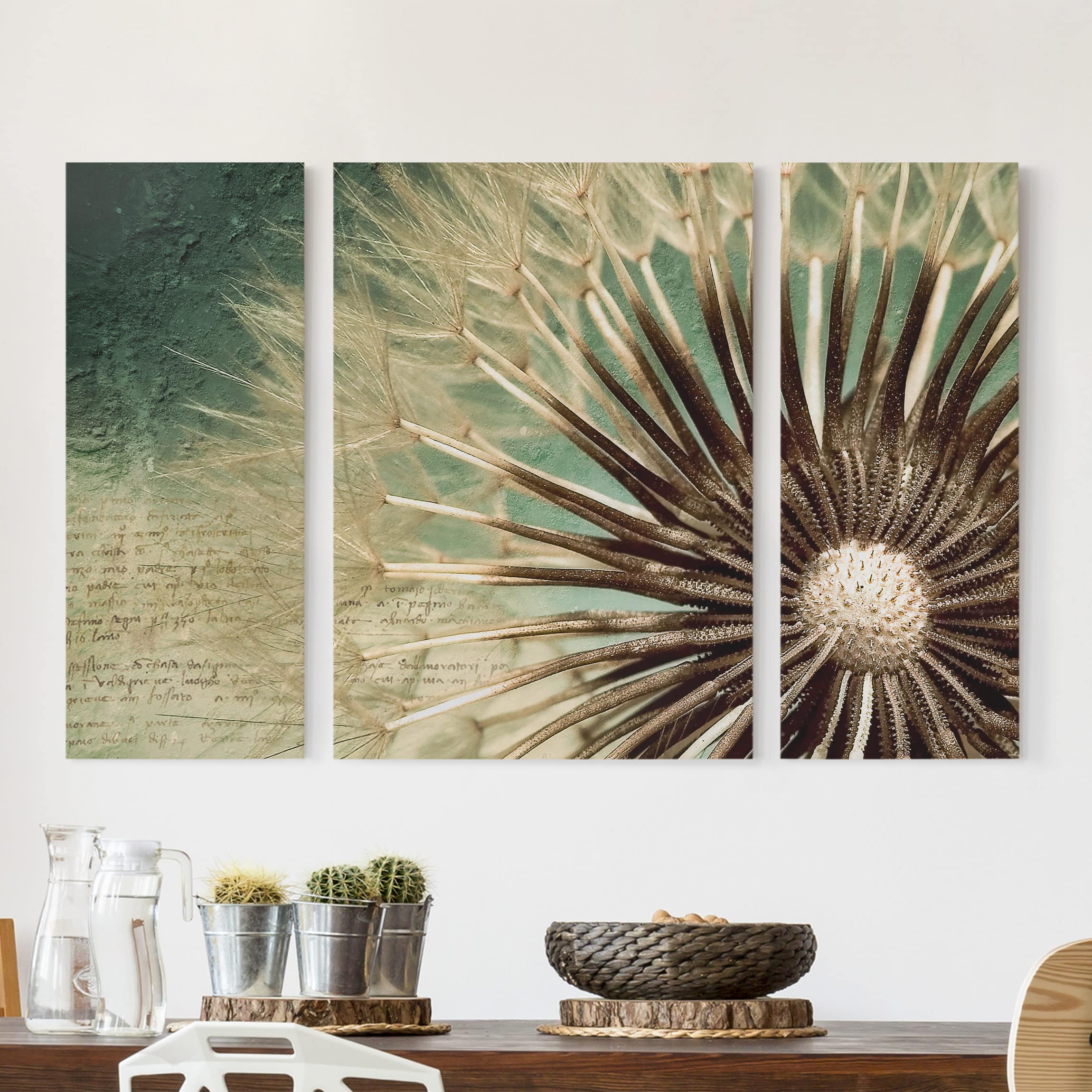 3-teiliges Leinwandbild Blumen Closer than before