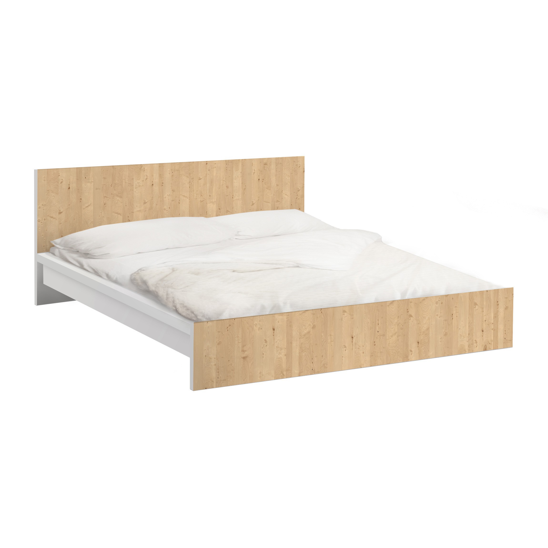 Möbelfolie für IKEA Malm Bett 140 cm Breite Apfelbirke