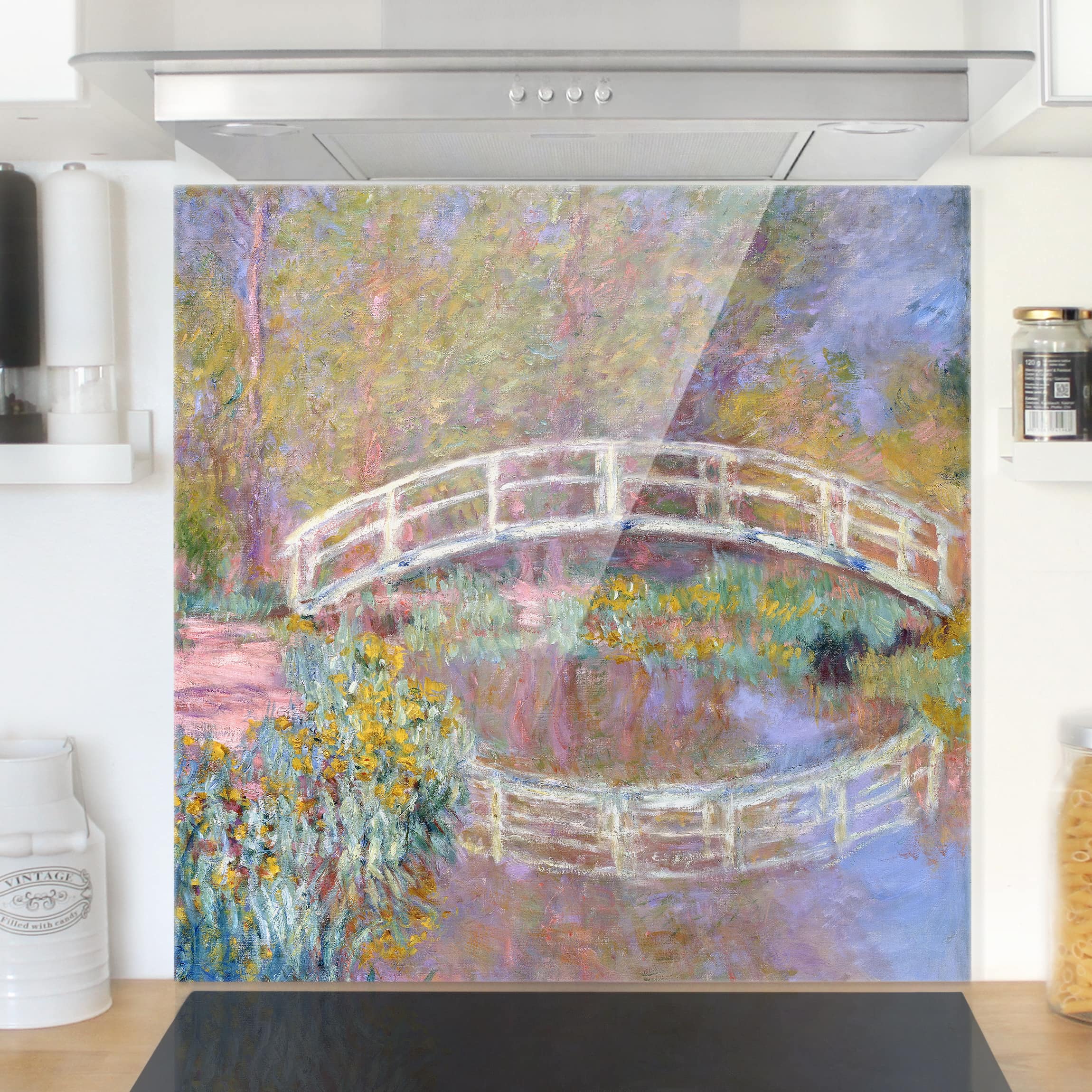 Glas Spritzschutz Claude Monet - Brücke Monets Garten