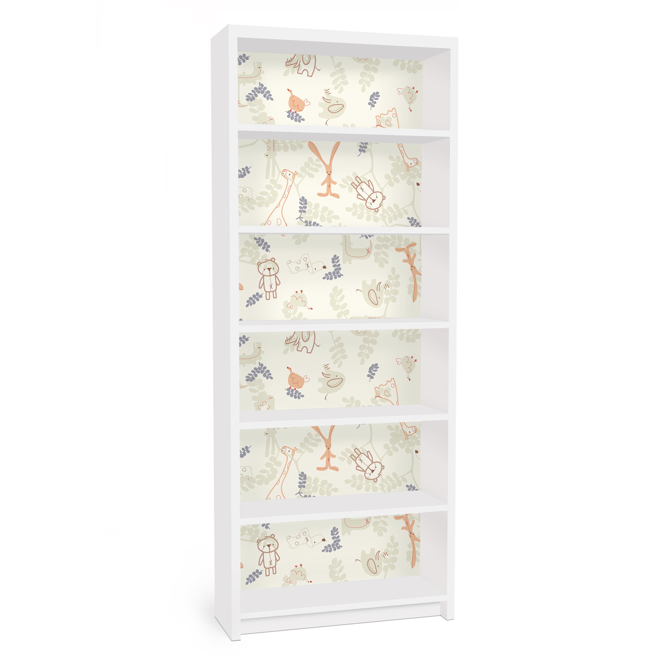 Möbelfolie für IKEA Billy Regal Pastel Plushies