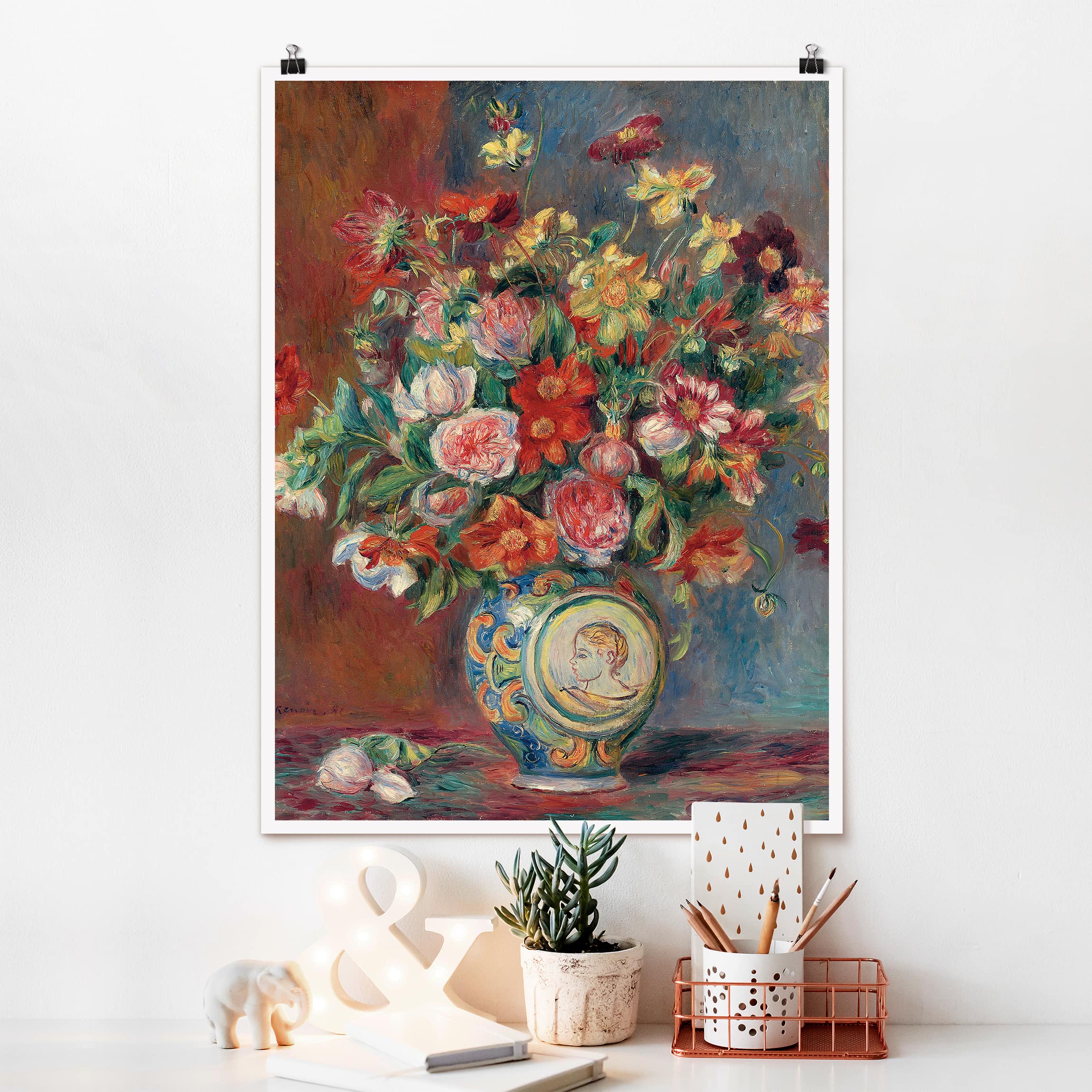 Poster - Hochformat Auguste Renoir - Blumenvase