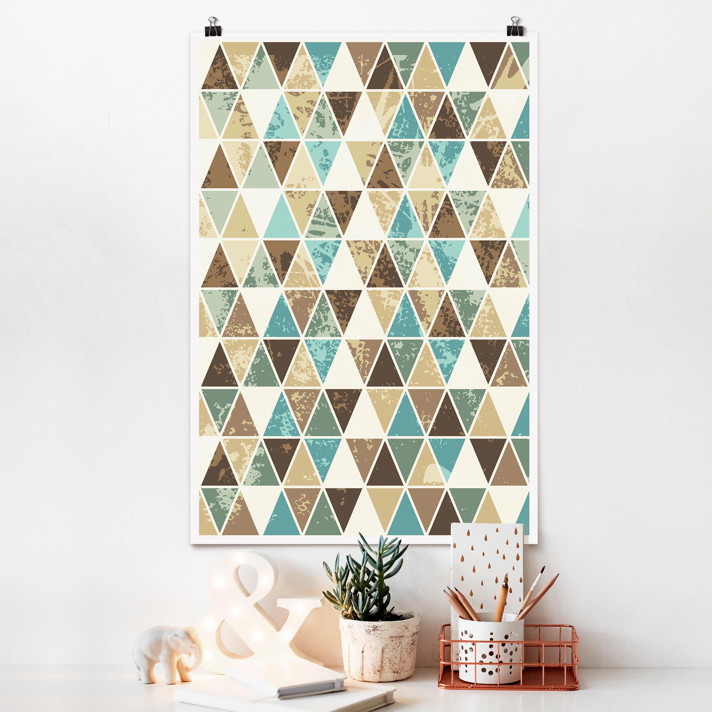Poster - Hochformat Dreieck Rapportmuster
