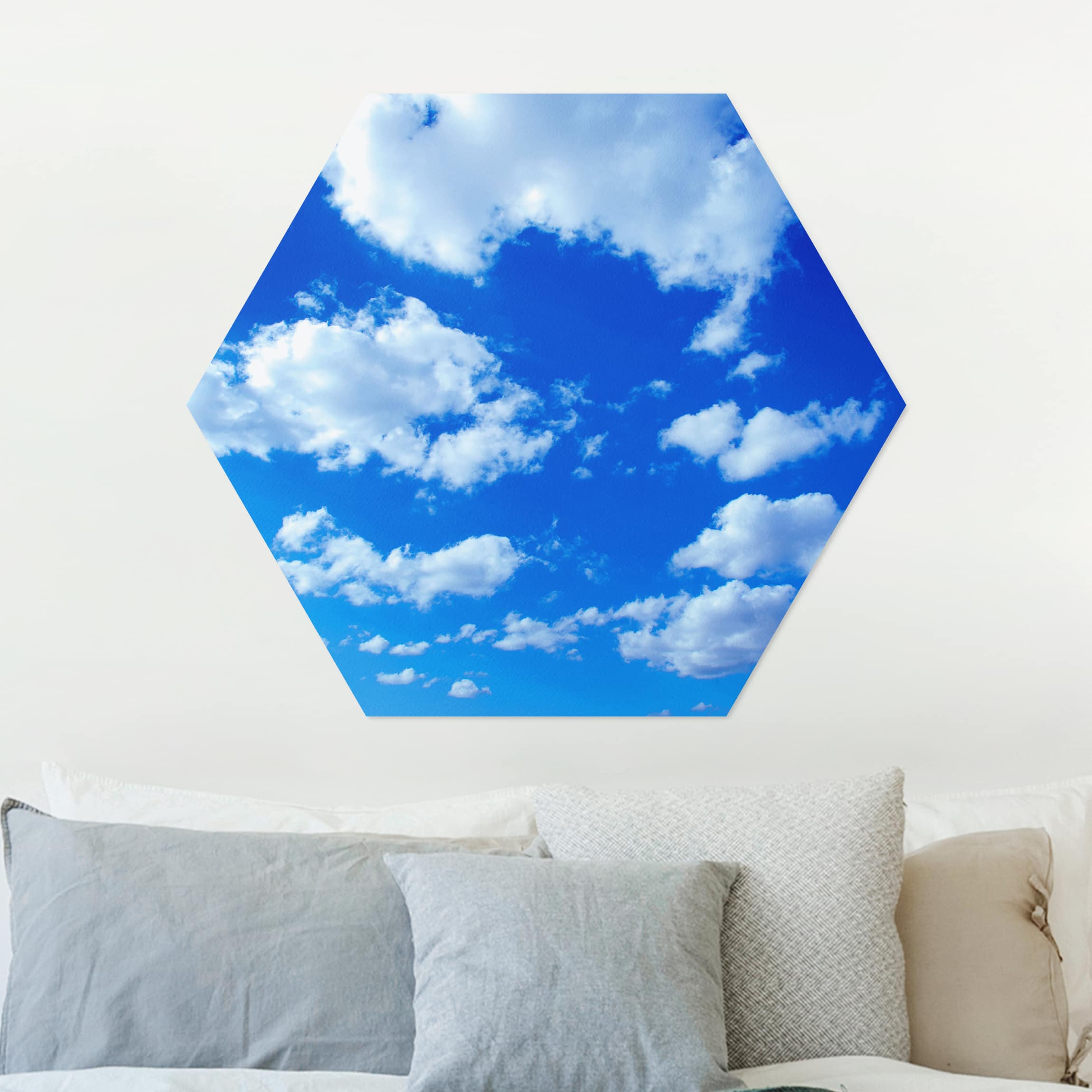 Hexagon-Alu-Dibond Bild Wolkenhimmel