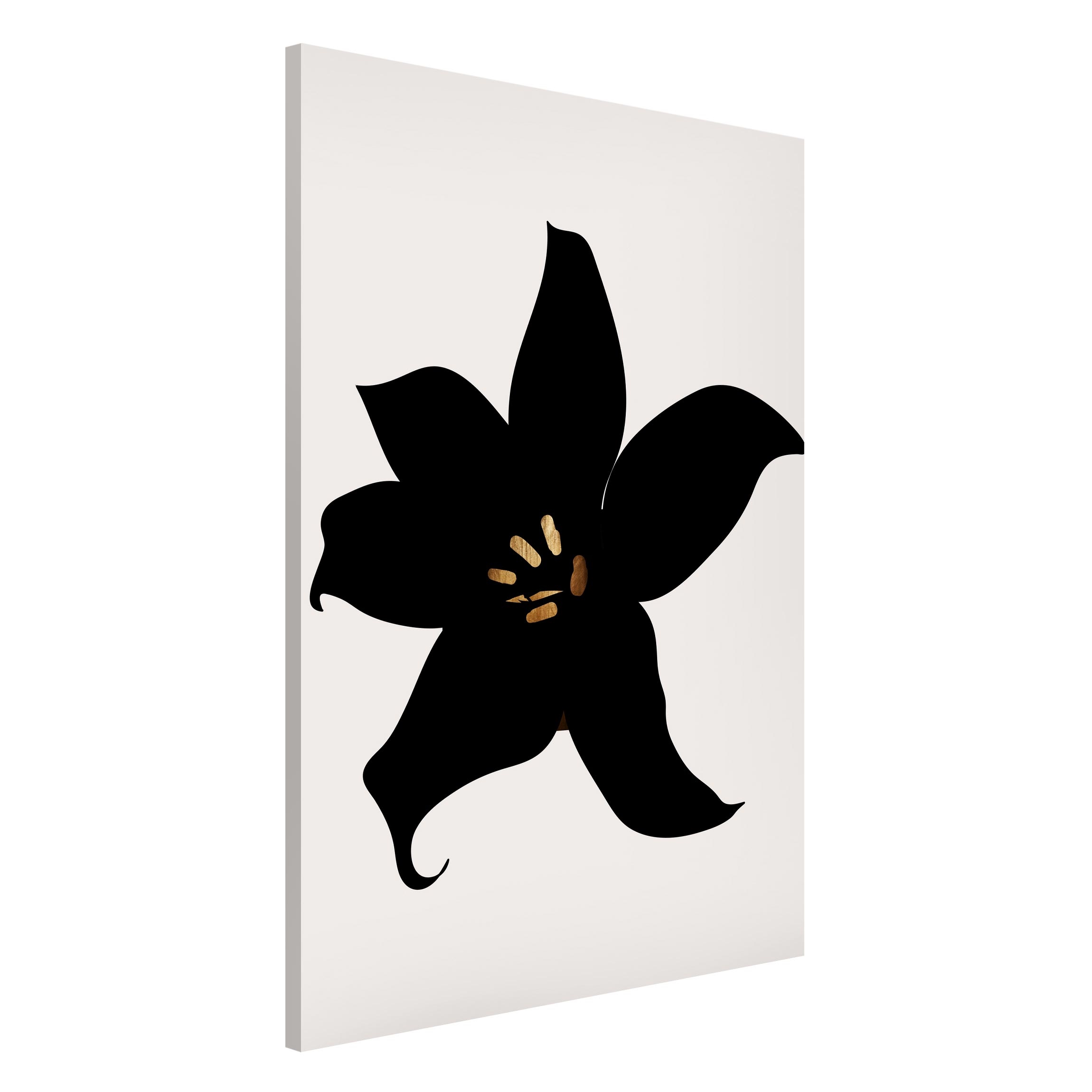 Magnettafel Grafische Pflanzenwelt - Orchidee Schwarz und Gold