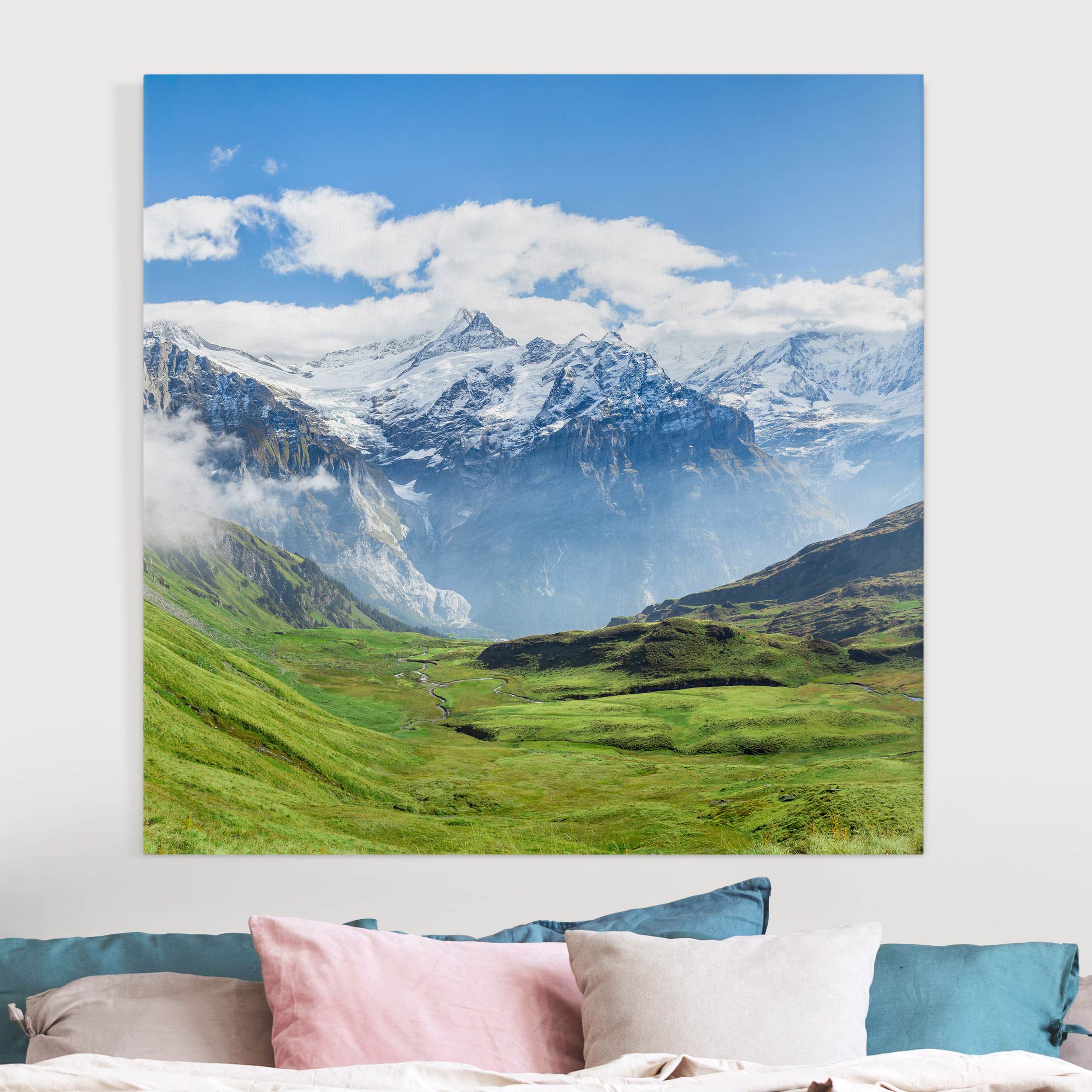 Leinwandbild Schweizer Alpenpanorama